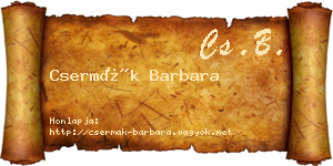 Csermák Barbara névjegykártya