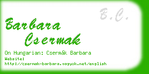 barbara csermak business card